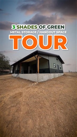 30x40 Red Iron Metal Building Tour! 🏗️ Triple-green color combo & river views in Seguin, TX. 🎥✨