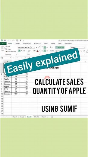 Excel SUMIF Formula Explained | Calculate Product Wise Sales Easily | Excel Tips Shorts #sumif #if