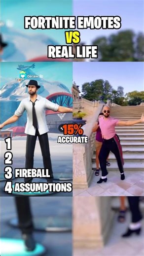 Fortnite Emotes vs Real Life 💕part-1