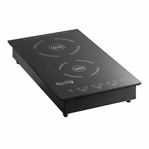 Avantco ID18DBA Front-to-Back Drop-In / Countertop Double Induction Range / Cooker - 120V, 1800W