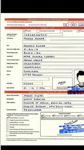 uidai standard certificate format. #uidai #aadharcard #aadhaar #adharcard #viral#viralshorts#shorts