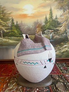 Vintage Navajo Folk Art Hand Painted Native Adobe Southwestern Indigenous • Studio Art Pottery Vase - Etsy