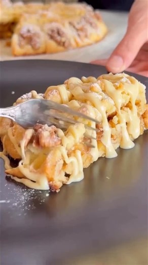 @thefeedfeed on Instagram: "This Apple Walnut Pie by @chefintariflerii combines tender, buttery dough with a spiced apple-walnut filling for the ultimate fall dessert 🍂 Comment ‘RECIPE’ to have the details sent to your DMs and keep tagging #feedfeed for a chance to be featured. DOUGH: 300 grams flour 5 grams baking powder 5 grams vanillin 50 ml water 40 grams powdered sugar 50 grams yogurt 1 egg 100 grams room temperature butter APPLE FILLING: 300 grams apples 50 ml water 1 teaspoon granulated