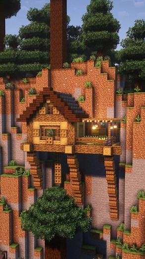 Minecraft: Cliffside starter house! Tutorial is going to be soon on my channel, so make sure you subscribe to don't miss out the video! #minecraft #minecraftbuilding #minecraftmemes #minecrafthacks #minecrafttutorial #cliffhouse