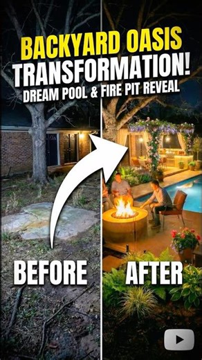 Luxury Mediterranean Backyard Transformation 🌙🔥 | Night Pool Reveal