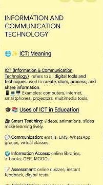 ICT : Meaning, Uses And Advantages | Educational Classes