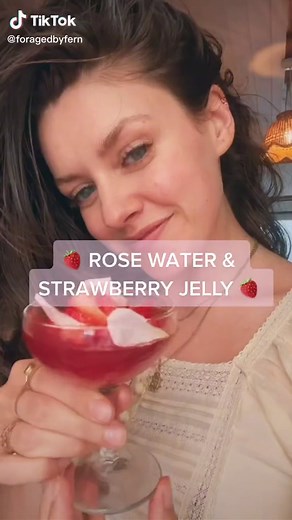 Making wobbly treats with our homemade Rosewater! #fyp #cottagecorecooking #foraging #kitchenwitch #jelly