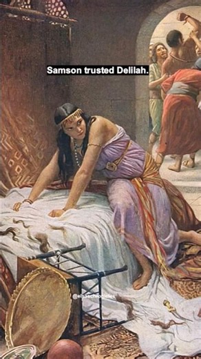 The strongest man was defeated, not by force, but by betrayal...#art #history #biblicalhistory