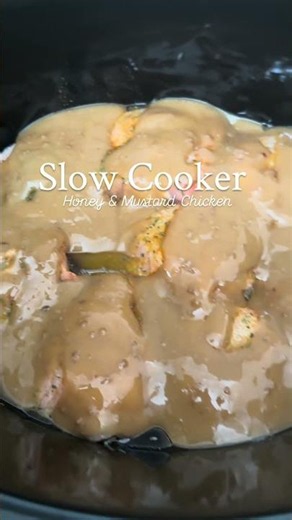 Slow Cooker Honey & Mustard Chicken #easyrecipe