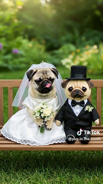 A puppy who wants to be a bride. 👑#pug#cute #funny #puglover#cutepug#cooking #ai #shorts#story#pagu