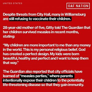 17K views · 210 reactions | NYC Declares Public Emergency in Response to Measles Outbreak | OAF Nation | Facebook