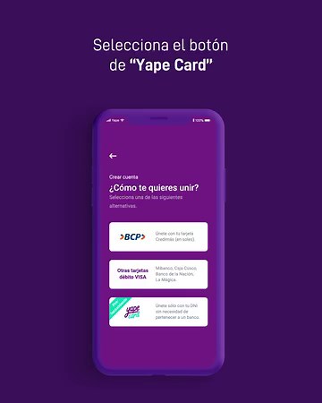 Ya nada te impide ser un yapero, ni siquiera no tener una cuenta bancaria 🙌. ¡Regístrate sólo con tu DNI 🤩 Ahora, ¡Yape es para todos! | Yape