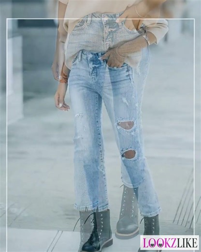Distressed High Waist Jeans