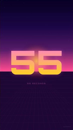 55s Silent Synthwave Timer 🌆 55 Second Countdown (No Sound) #Shorts