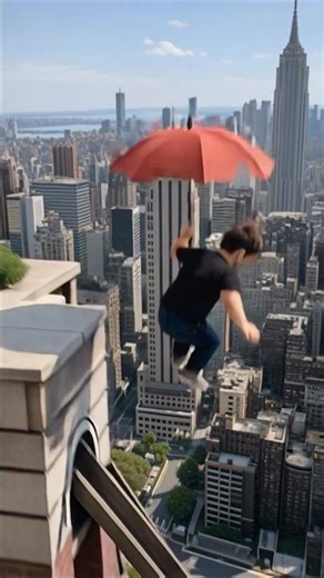 dwarf jumping off a building