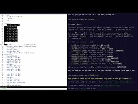 Day 02 Gift Shop Advent of Code 2025 in MIPS ASM