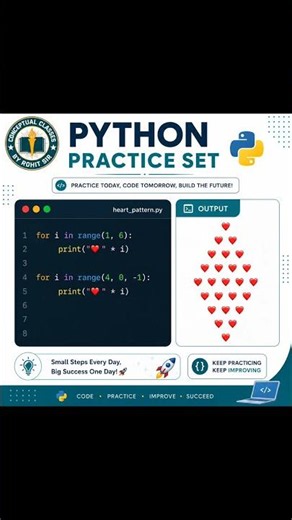 🔥 heart_pattern.py 🔥 #python #coding
