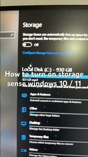 How to turn on storage sense windows 10 / 11