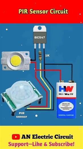PIR Sensor Circuit | #shortsfeed #electroniccircuit