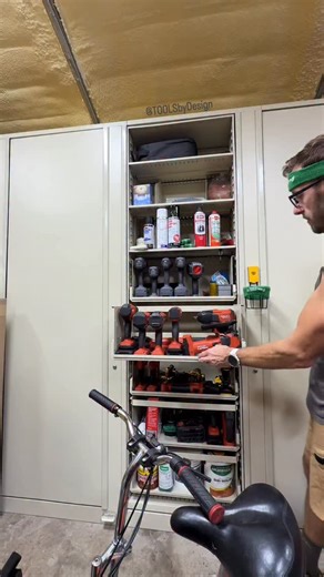 Santa’s workshop probably has these. X2 Speedfiles rotary filing cabinets, one of my best FB marketplace scores this year ($900 for all 3 of these full of slide out drawers) #workshop #garageshop #organized #tools | TOOLS by Design