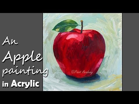 How to Paint An Apple in Acrylic | step by step Video