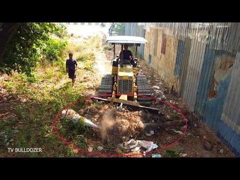 Perfectly New Project!!! CLEARING TRASH & GRASS By Smart Driver KOMAT'SU D20P DOZER Pushing TRASH