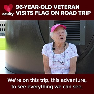 We had a special visitor at Acuity last week–96-year-old Norma Lamascus, who happens to be the same age as Acuity, and her daughter Teresa made the World's Tallest Symbol of Freedom one of their stops on a cross-country road trip that began in California. Norma is a U.S. Air Force veteran and served as a nurse in the 1950s. The pair has been on the road for nearly six months traveling all over the country! You can follow their adventures on their Facebook page here: https://bit.ly/3CdZm8D | Acui