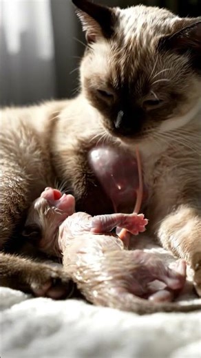 🐱 RAW: Cat Giving Birth Caught on Camera! 😱