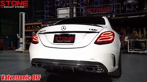 Mercedes AMG W205 C63S M177 x STONE EXHAUST Catless Downpipe w/ Dual Remote Control Valvetronic Catback Valve Open / Closed stone-exhaust.com | STONE EXHAUST