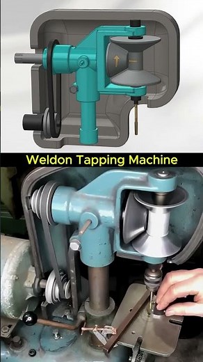 How Weldon Tapping Machine Works: Insane Reversing Thread Trick 🤯🔥#shorts