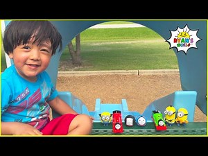Ryan play with Trains at the Playground!!! - Videos For Kids