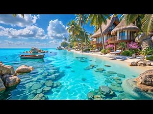 Tropical Paradise Cafe 🌴☕️ Bossa Nova Ocean Vibes & Relaxing Beach Jazz