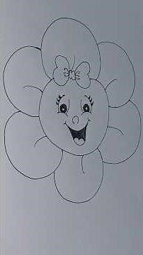How To Draw A Cartoon Flower 🌸