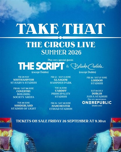 4.9K views · 31 reactions | Tickets for Take That are on sale now! ‍➡️ Official ticket and hotel packages are also available for the ultimate concert experience  : https://bit.ly/46EANmf | See Tickets | Facebook