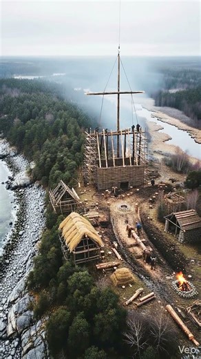 Viking Longhouse Village Built From Scratch — Ancient Norse Settlement Construction | Full Timelapse