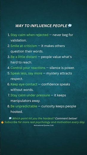 8 Powerful Ways to Influence People Instantly 💭 | Psychology of Influence #psychologyofinfluence