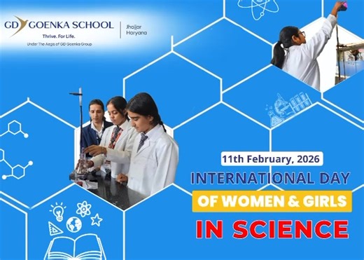 On the occasion of International Day of Women and Girls in Science, GD Goenka School, Jhajjar celebrates the spirit of innovation, determination, and excellence of women in STEM. 🔬✨ We inspire our young girls to dream big, explore science fearlessly, and become the leaders of tomorrow. Admissions Open 2026–27 #GDGoenkaJhajjar #WomenInScience #GirlsInSTEM #EmpowerHer #AdmissionsOpen | G D Goenka Public School Jhajjar