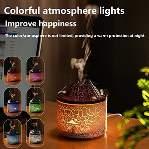 [Hot Item] 2024 New 180ml Mini Flame Volcano Aroma Diffuser Ultrasonic Coolmist Jellyfish