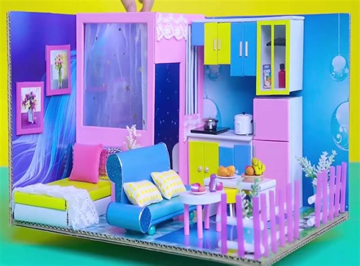 DIY Miniature Cardboard House: Easy Dollhouse for Barbie