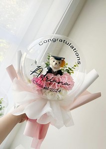 Graduation Teddy Flower Balloon : Graduation Balloon, Flower Balloon, Flower Bouquet, Graduation Gifts, Graduation Bouquet - Etsy
