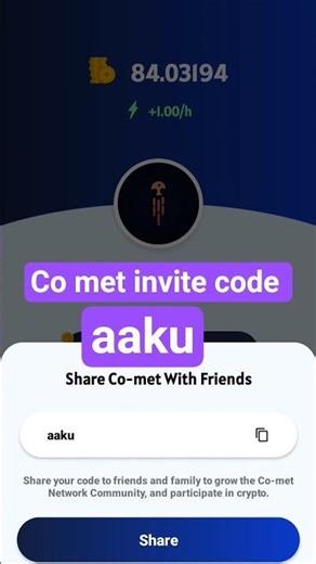 co met invite code #comet#comet minning #minning