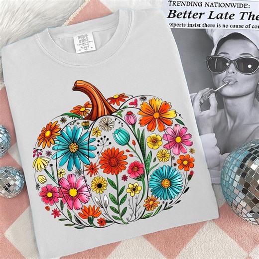 Floral Pumpkin PNG: Boho Autumn Sublimation Design (digital Download) - Etsy
