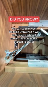 Our Blade Limit Switch can be added to any of our outlets! Where would this be perfect for in your project? #drawer #drawerorganization #vanity #appliancegarage #bathroomremodel | Docking Drawer