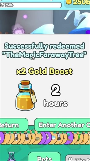 2 Hour Gold Boost Last 1 week #roblox #collectallpets #code