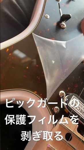 ギターのピックガードに貼られている保護フィルムを剥ぎ取る…（みんな大好きなやつ） #schecter #guitar