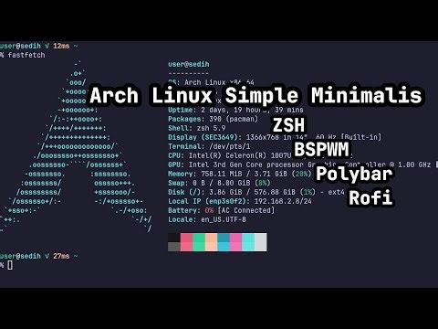 Mengkonfigurasi ZSH, BSPWM, Polybar, Rofi (Arch Linux Minimalis)