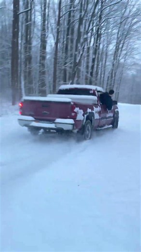 Silverado drifting in the snow #silverado #chevy #drifting #snowdrifting #trucks #fyp #viral