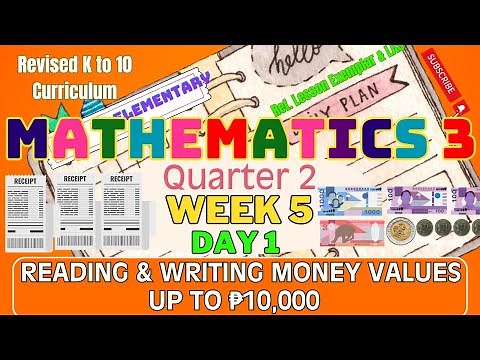 Grade 3 Math Q2 W5 D1 | Reading & Writing Money Values up to ₱10,000 | Revised K-12 MATATAG