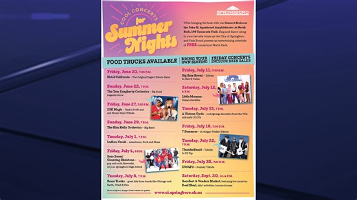 Free concerts in Springboro this summer feature top tributes