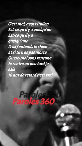 Serge Reggiani - L'italien (Paroles) #SergeReggiani #Litalien #italy d...